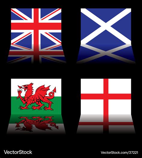 Great Britain Flags Royalty Free Vector Image Vectorstock