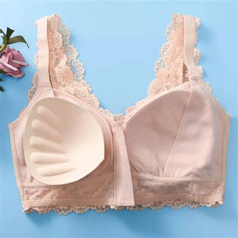 Us 16 Zip Front Cotton Lining Gather Wireless Soft Lace Comfort Embroidery Bra By Newchic Zip