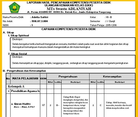 Download Aplikasi RAPORT Kurikulum 2013 ( RAPORT K13 ) untuk MTs VERSI