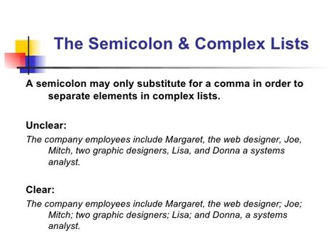 Punctuation Basics The Semicolon