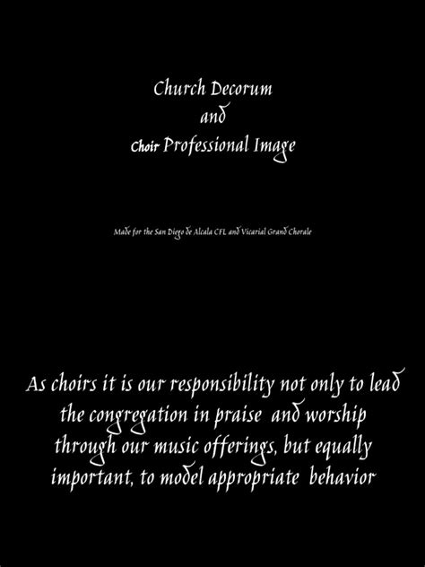 Church Decorum And Professional Image Choir Pdf Eucharist Mass