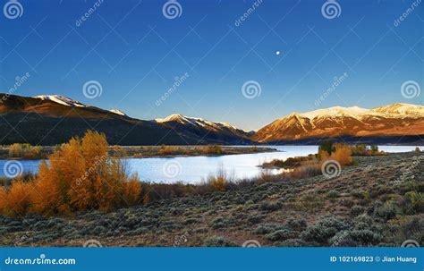 Colorado Mountain Sunrise On The Twin Lakes Stock Image Image Of