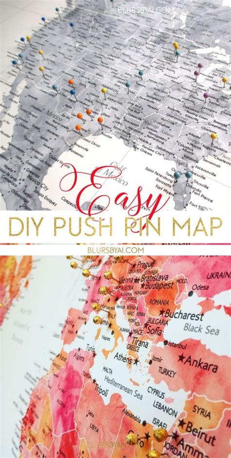 Making A Diy Travel Push Pin Map With One Of Blursbyais Printable