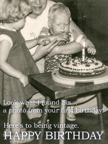vintage funny birthday card  sister birthday