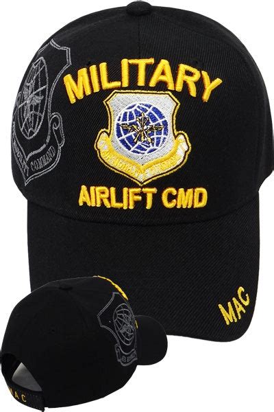 Military Airlift Cmd Cap In Black Design