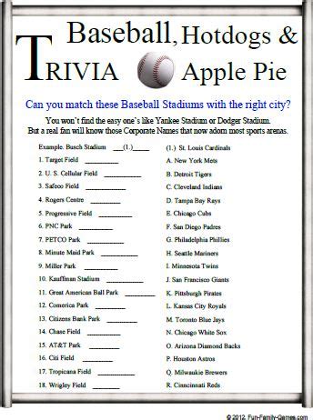 This is because kids' history questions usually focus on easy topics that most people learn at school. Baseball Trivia is a good challenge for your baseball knowledge.