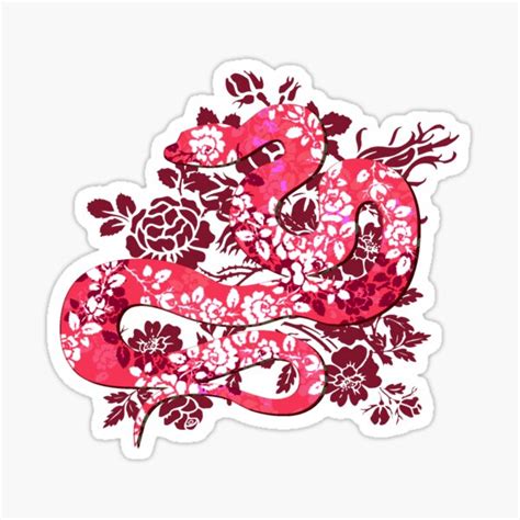 Floral Snake Sticker For Sale By Mothernatural Redbubble