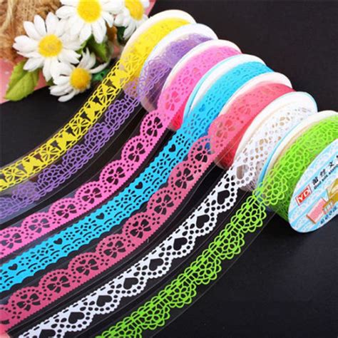 lace sticky paper self adhesive washi tape sticker scrapbooking decorative diy in office