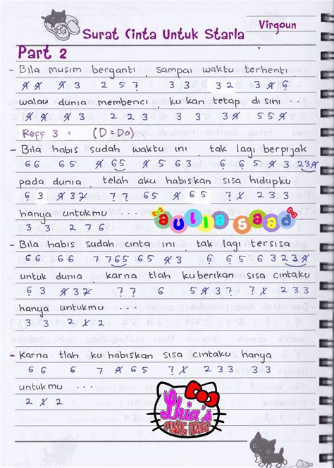Kumpulan lagu lagu virgoun paling enak di dengerin,,, 5 months ago. Not Angka Virgoun Surat Cinta Untuk Starla - Koleksi Not Angka