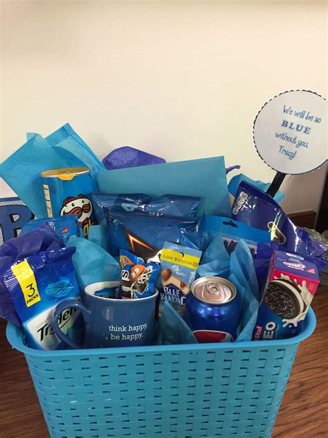 Check spelling or type a new query. Coworker leaving-"blue without you" going away basket ...