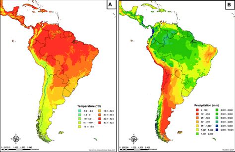 Average Temperature A And Precipitation B In South America