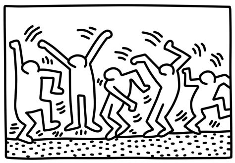 Dancin Gfigures By Keith Haring Coloring Page Free Printable Coloring