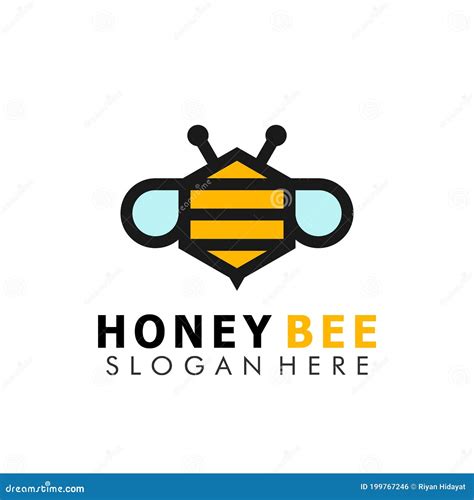 Honey Bee Creative Modern Logo Design Vector Illustration Stock Vector