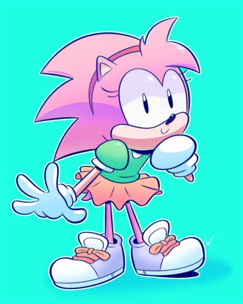 Classic Amy By Theblackdude On Deviantart Amy The Hedgehog Sonic Art Amy Rose
