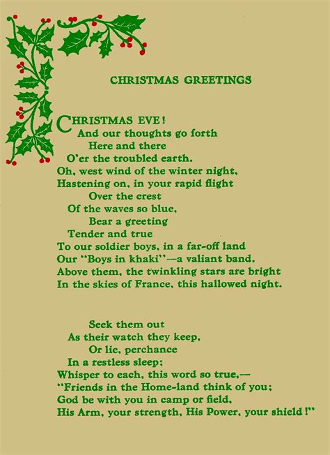 Lovely Vintage Christmas Poem For Those Serving In The Armed Forces