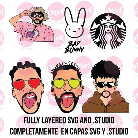 Bad Bunny Svg And Studio Layered 2 Bad Bunny Face Etsy
