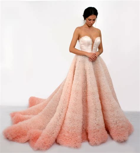 Ombre Wedding Dress In Pink Long And Sexy Wedding Dress With Etsy