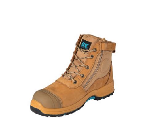 Ox Nubuck Zipper Work Boots Size 9 Permacolour