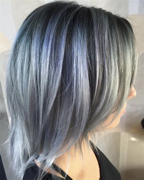 And Amazing Blue Ombré That Liz Did Yelp Short White Hair Grey Curly