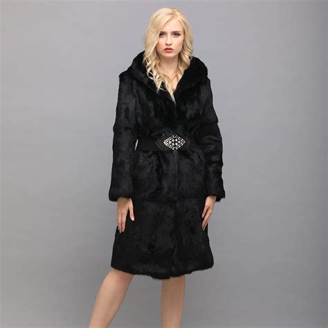ruidefur rabbit fur hooded coat real natural fur coats for women for women s jacket big size