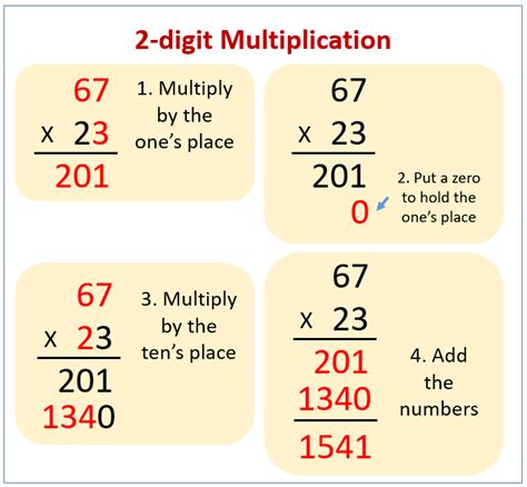 How To Multiply Two Digit Numbers Worksheet