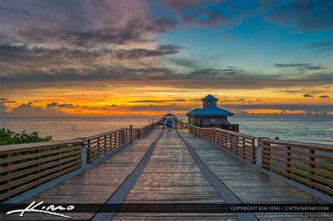 Juno Beach Pier Sunrise At Beach Hdr Photography By Captain Kimo