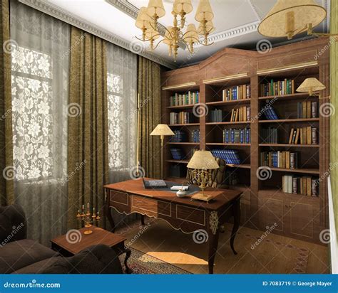 Classic Interior 3d Render Stock Illustration Illustration Of