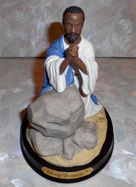Jesus Praying At Gethsemane Figurine African American Ebony Treasures
