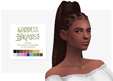 Sims 4 Hairs ~ Nolan Sims Goddess Braids Hair Retextured