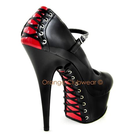 Pleaser Womens Sexy Stripper Platform High Heel Stilettos Corset Style Shoes Ebay