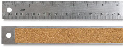 Ruler 36 inch Steel Flex Cork Back | Blue Line Pro