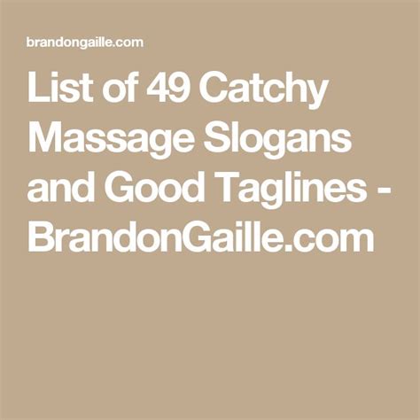 List Of 49 Catchy Massage Slogans And Good Taglines Chiropractic Massage