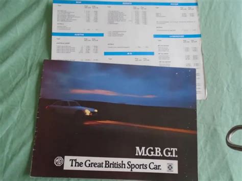 Mgb Gt Range Brochure C Dutch Text Price List Dated