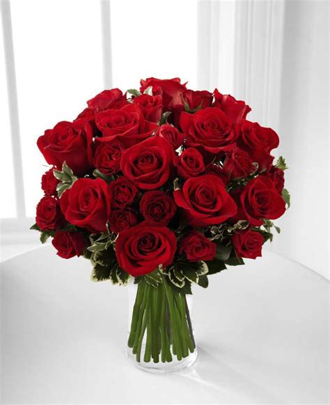 The Red Romance Rose Bouquet Oak Farms Flower Outlet Inc