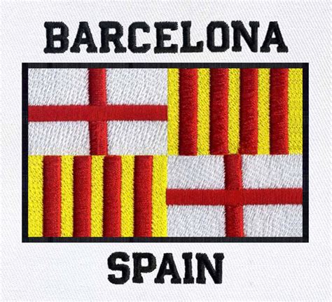 Barcelona Spain Flag Embroidery Design Annthegran