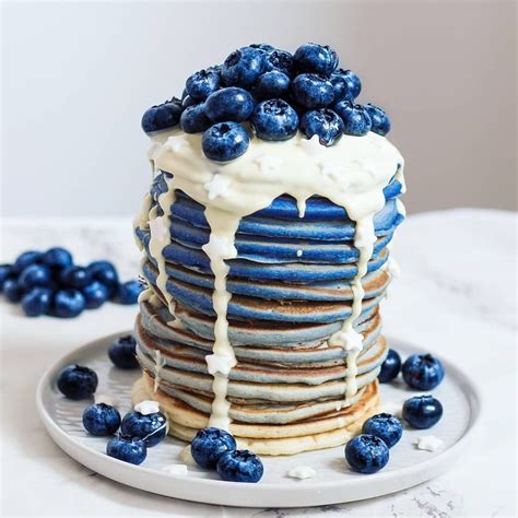 Blueberry Ombre Pancake Stack Yummy Food Blue Desserts Desserts