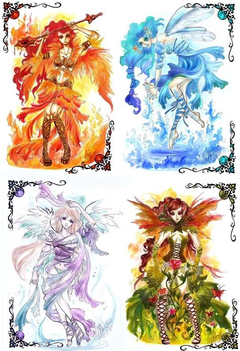 Pin By Dragongirl Unkown On Elements Anime Art Girl Earth Air Fire