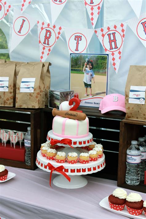 Girl Baseball Party 2nd Birthday Party Girl Baseball Cake Girls