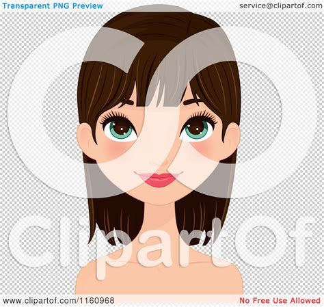 Clipart Of A Pretty Brunette Woman With Long Eye Lashes Royalty Free Vector Illustration By