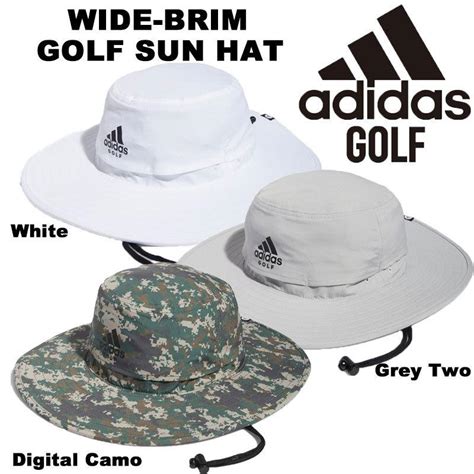 アディダス Adidas Wide Brim Golf Sun Hat ワイドブリム ゴルフ サンハット 帽子 ロゴ 日よけ ホワイト