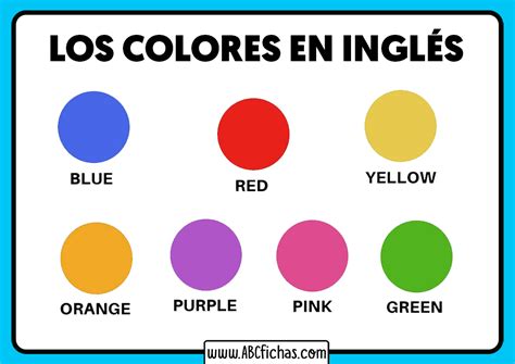 Vocabulario De Los Colores En Ingles Abc Fichas