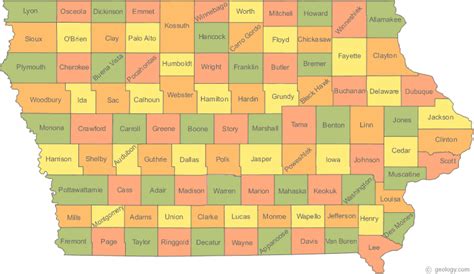 Political Map Of Iowa Interactive Map