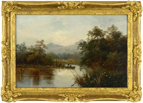 G Cole Late 19th Century English School Figural Landscape River