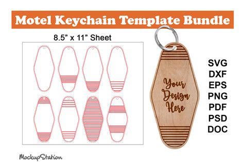 Motel Keychain Template Svg Bundle Graphic By Mockup Station · Creative