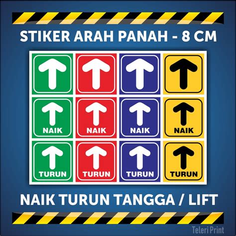 Jual Stiker Arah Naik Turun Tangga Lift Ukuran 8 Cm Shopee Indonesia