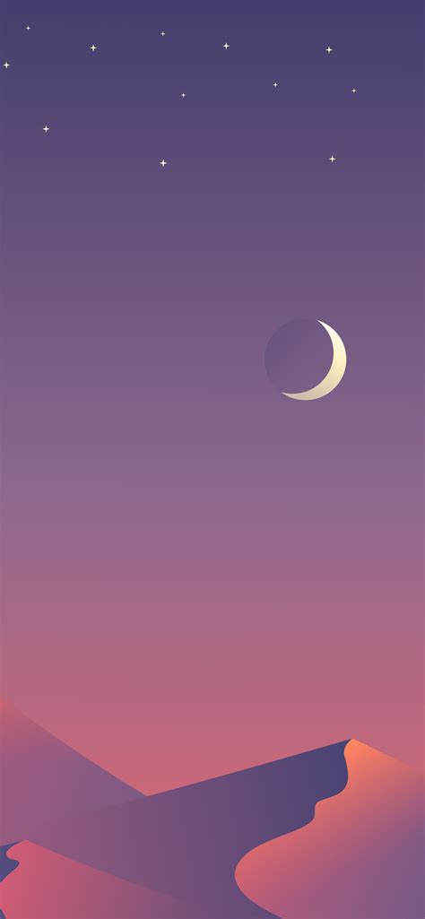 1242x2688 Desert Nights Moon 5k Minimalism Iphone Xs Max