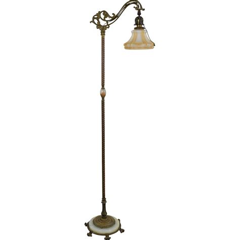 Vintage Rembrandt Iron Brass And Onyx Bridge Floor Lamp From Tolw On
