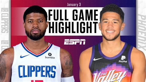 La Clippers Vs Phoenix Suns Full Game Highlights Nba On Espn Youtube