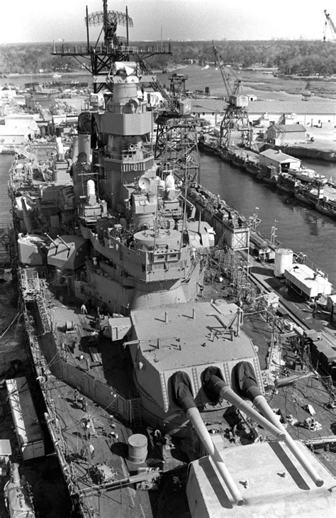 A View Of The Superstructure Of The Battleship Uss Iowa Bb 61 While