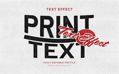 Premium Psd Print Text Effect